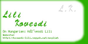 lili kovesdi business card